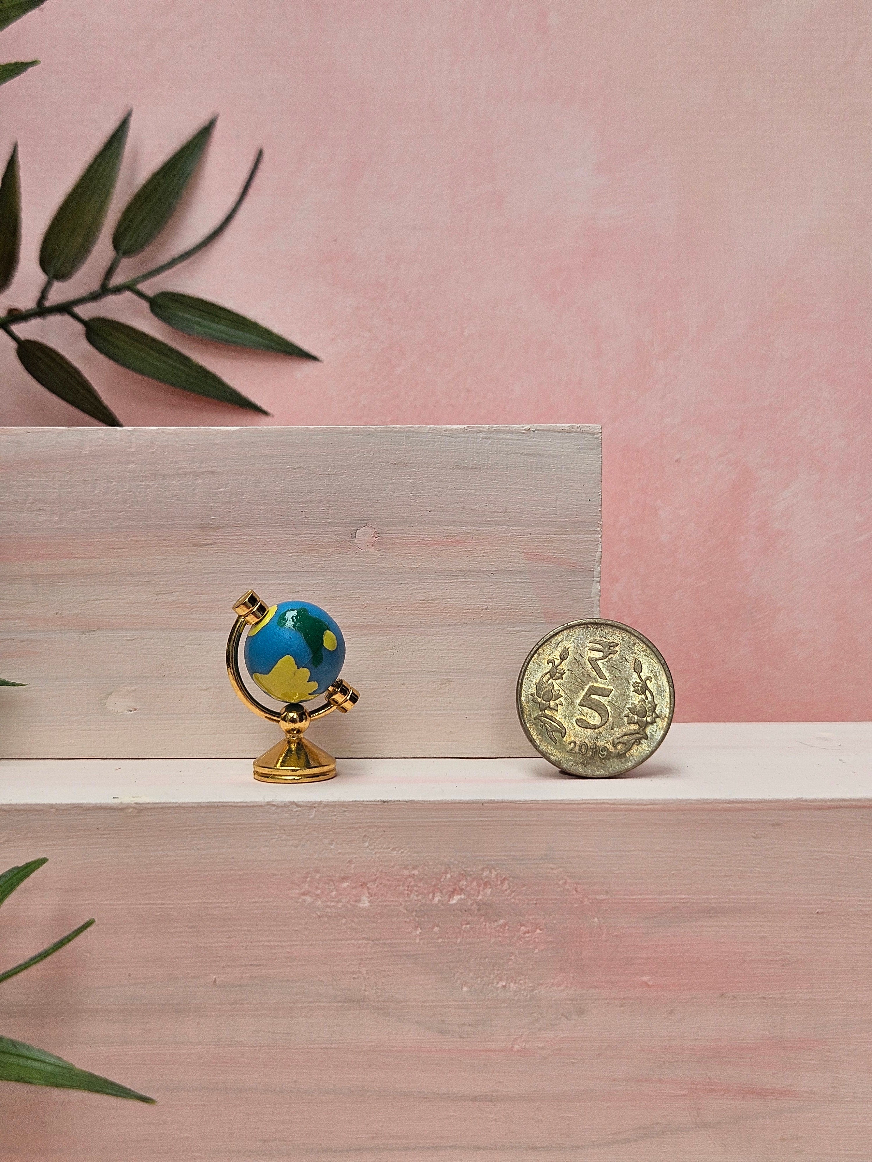 Miniature world globe decorative collectible gift with elegant design for display in India