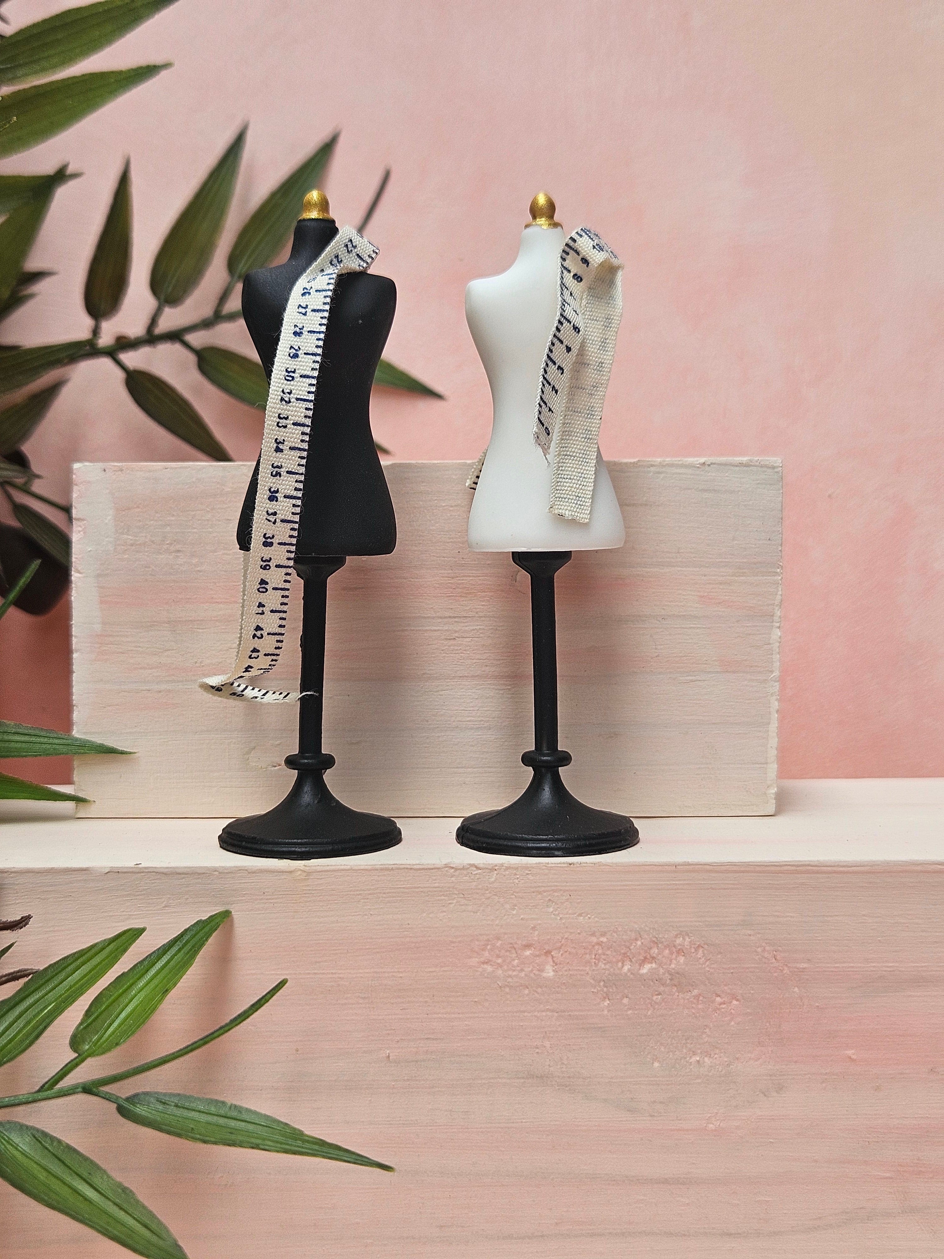 Miniature mannequin with tape collectible sewing accessory for dollhouse displays in India