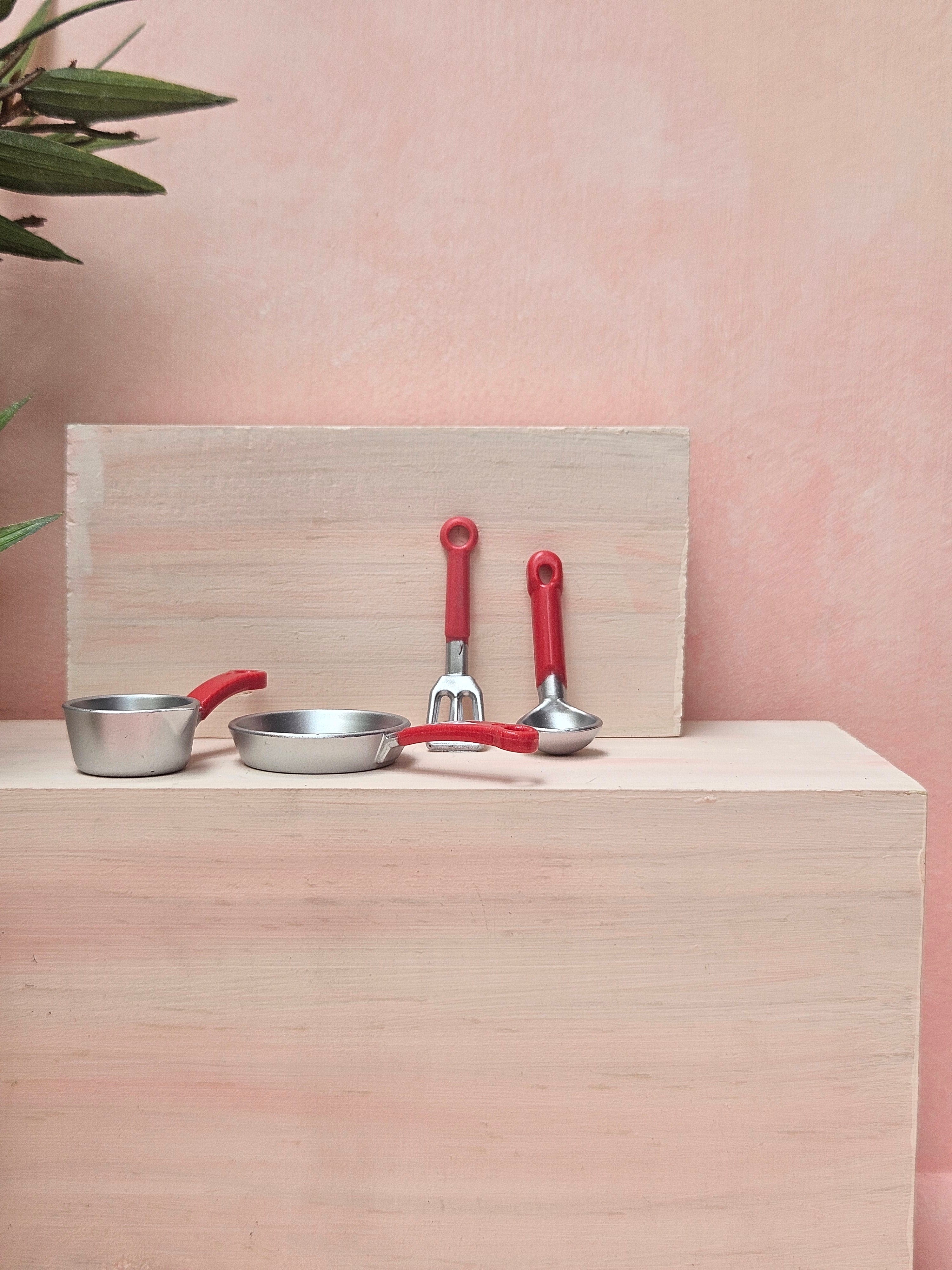 "Handmade miniature plastic utensils dollhouse kitchen accessory"