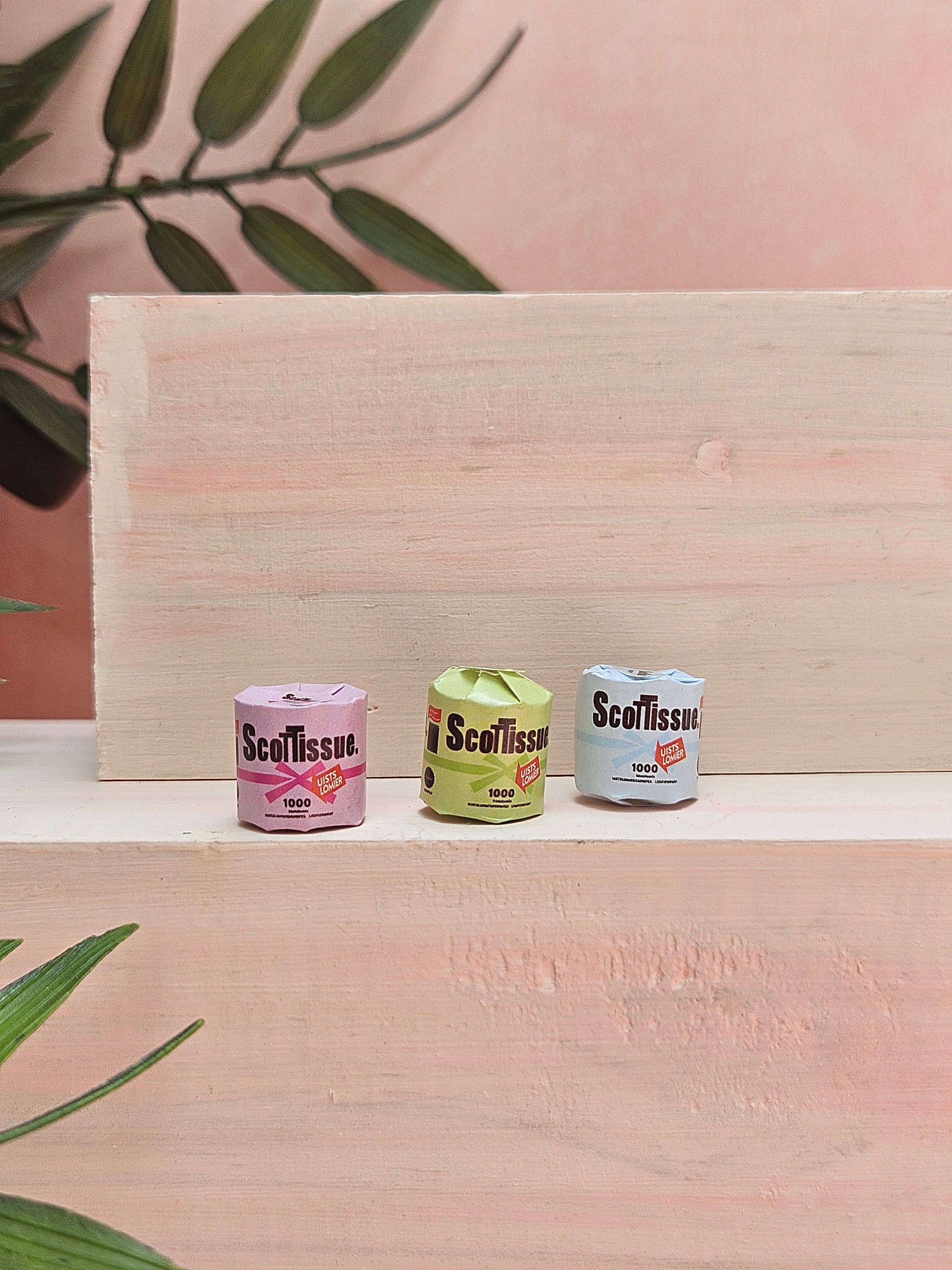 Miniature Tissue Paper pack with realistic detailing for dollhouse décor and collectibles.