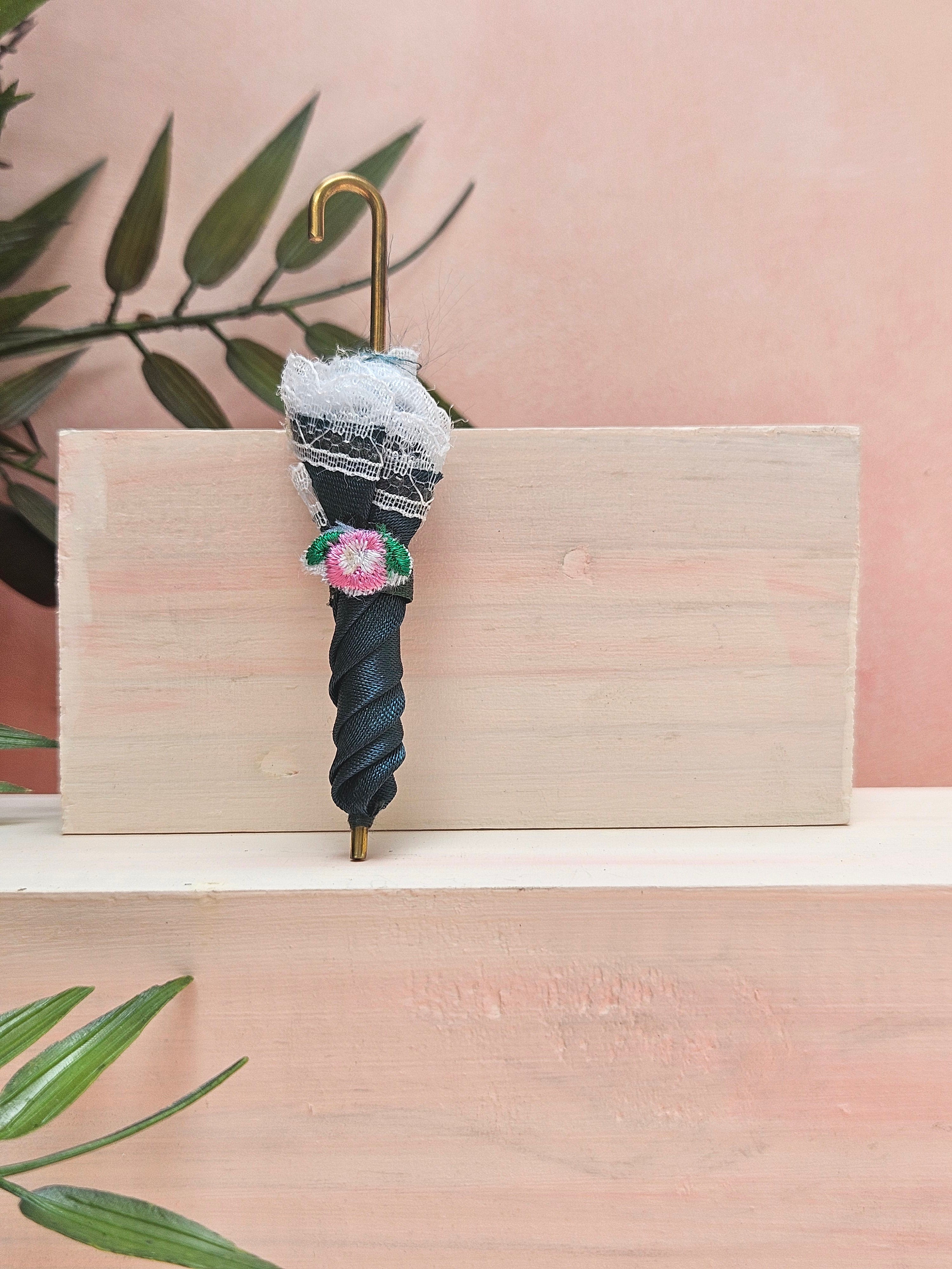 Miniature umbrella dollhouse accessory and collectible gift with cute design in India