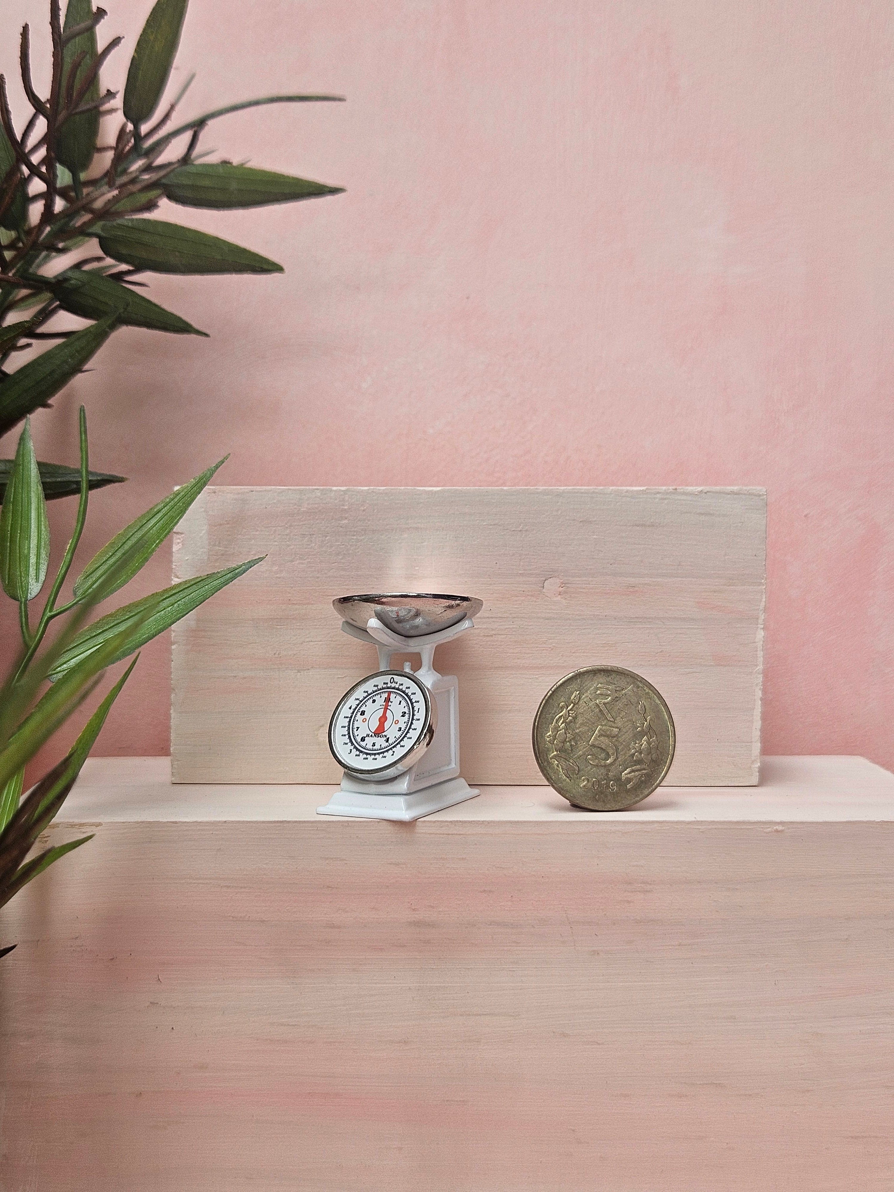 "Miniature weighing scale handmade tiny kitchen accessory"