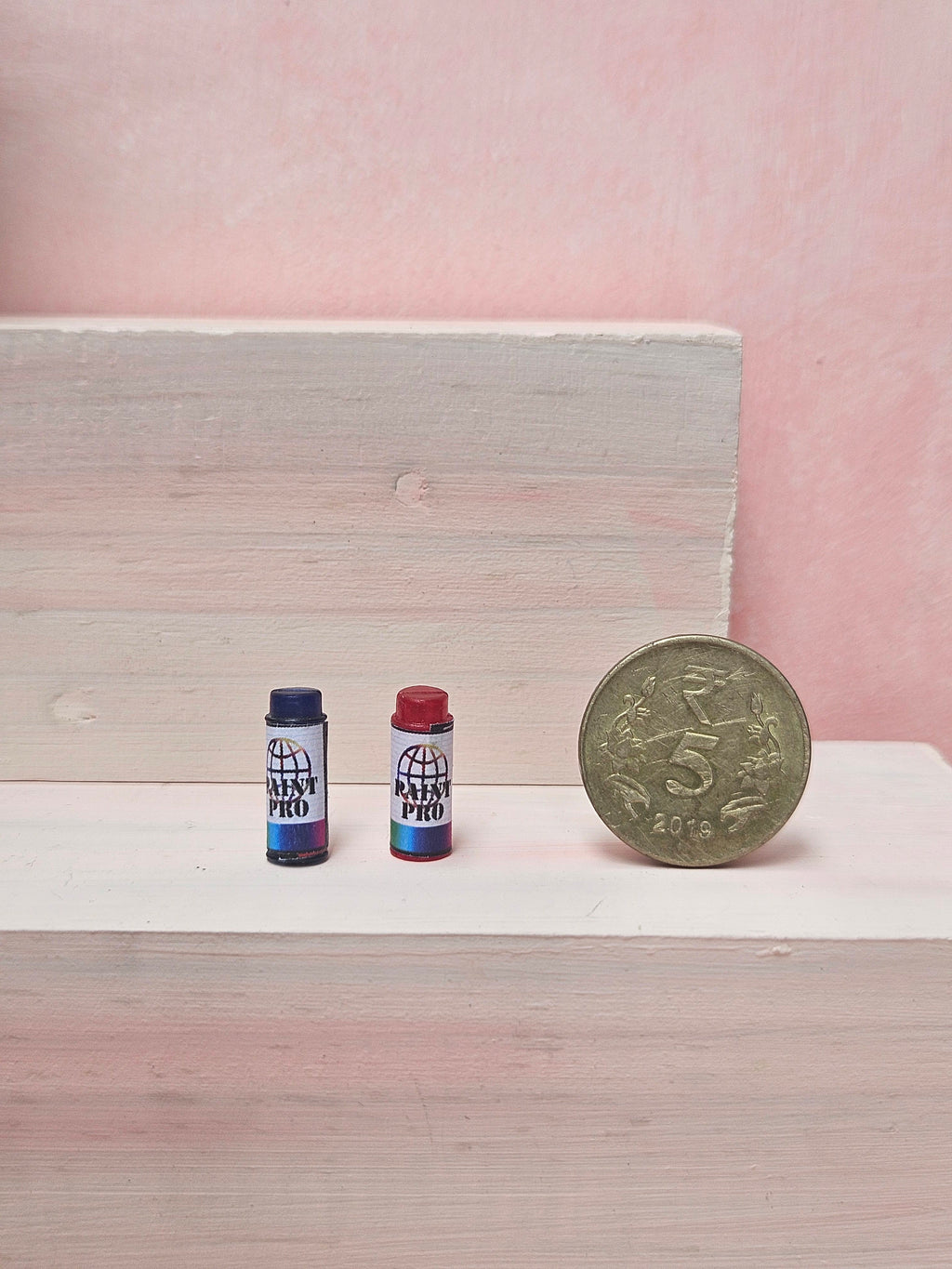 "Realistic miniature spray paint tool dollhouse collectible"