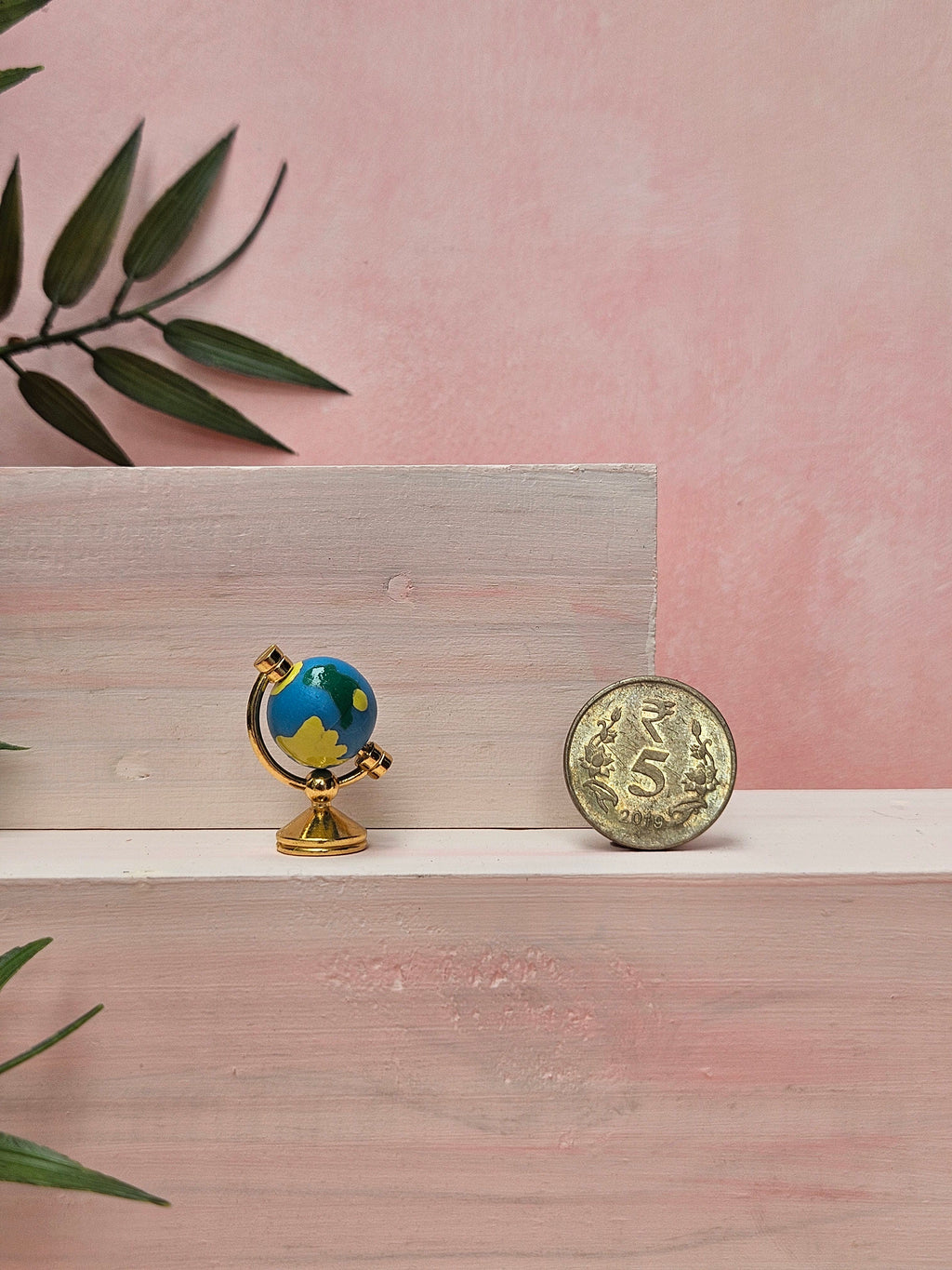 Miniature world globe decorative collectible gift with elegant design for display in India