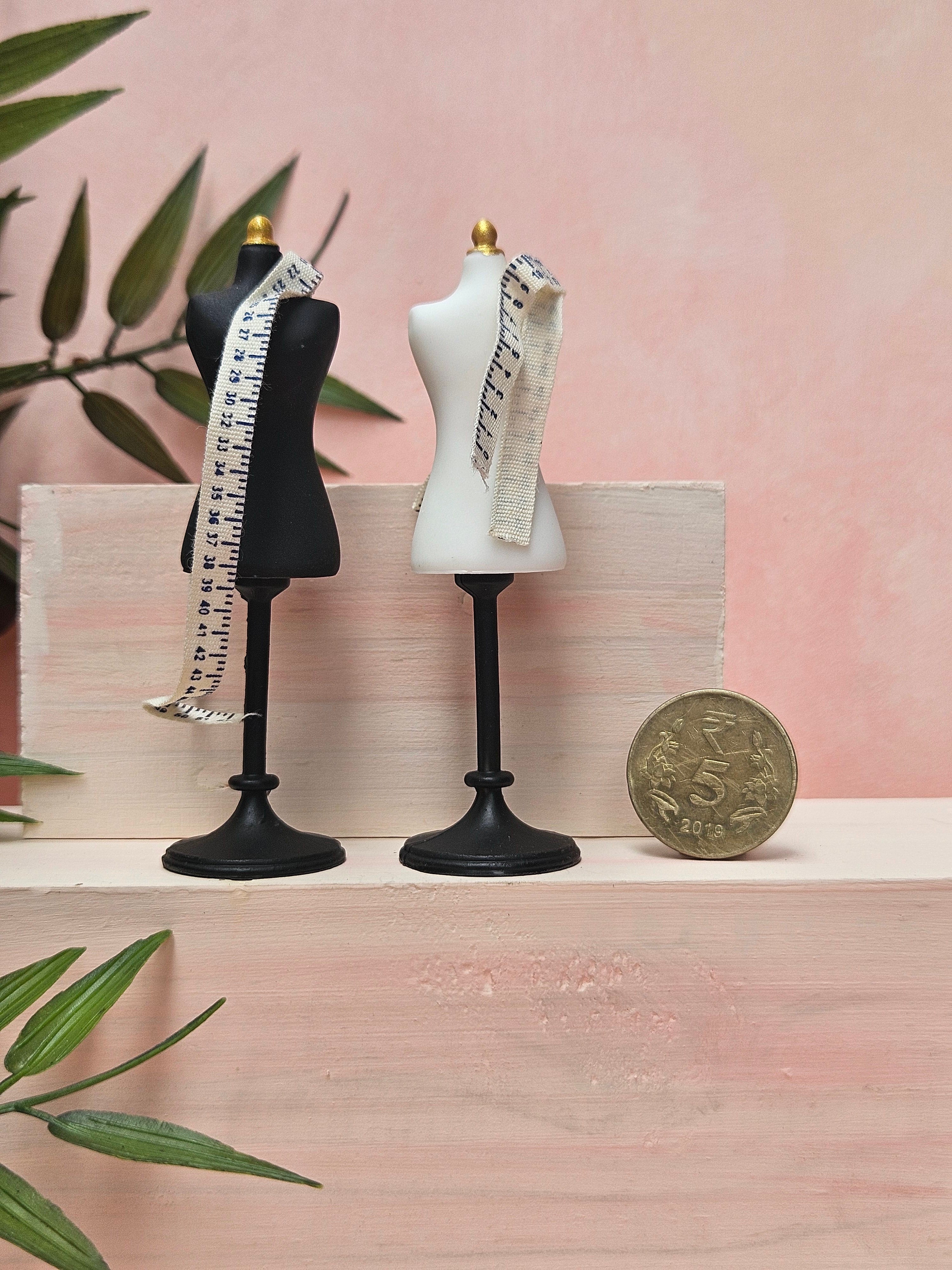 Miniature sewing mannequin and tape collectible gift with detailed fashion design in India