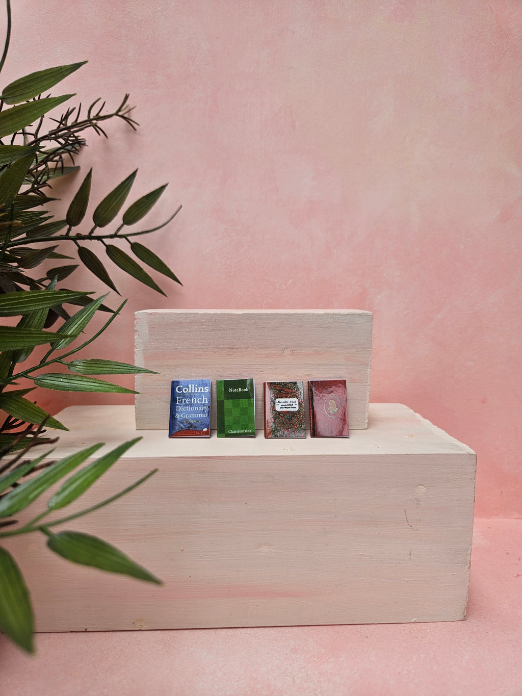 Miniature school notebooks collectible dollhouse stationery for miniaturists India.