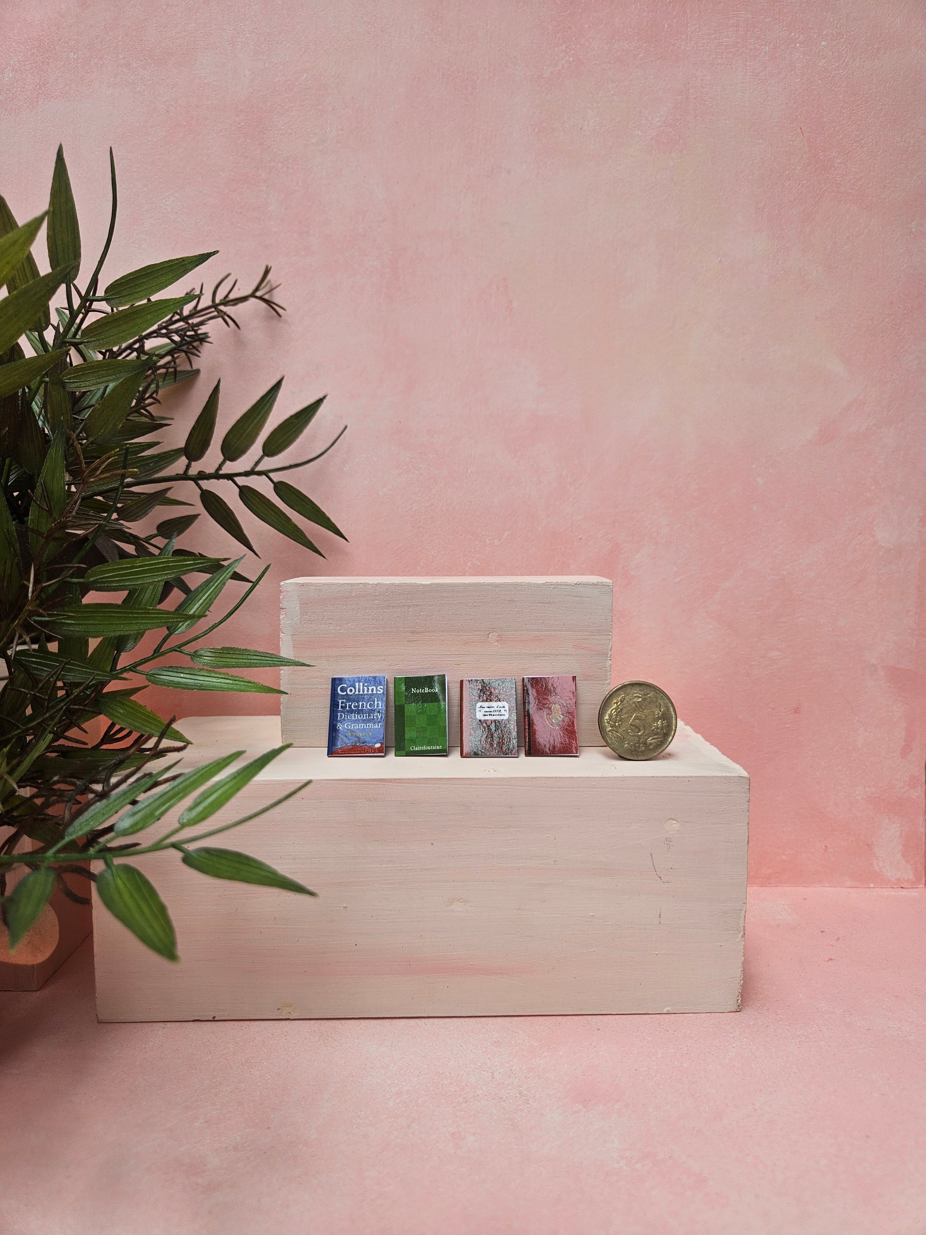 Miniature notebooks collectible gift and DIY hobby accessory for dollhouse décor India.