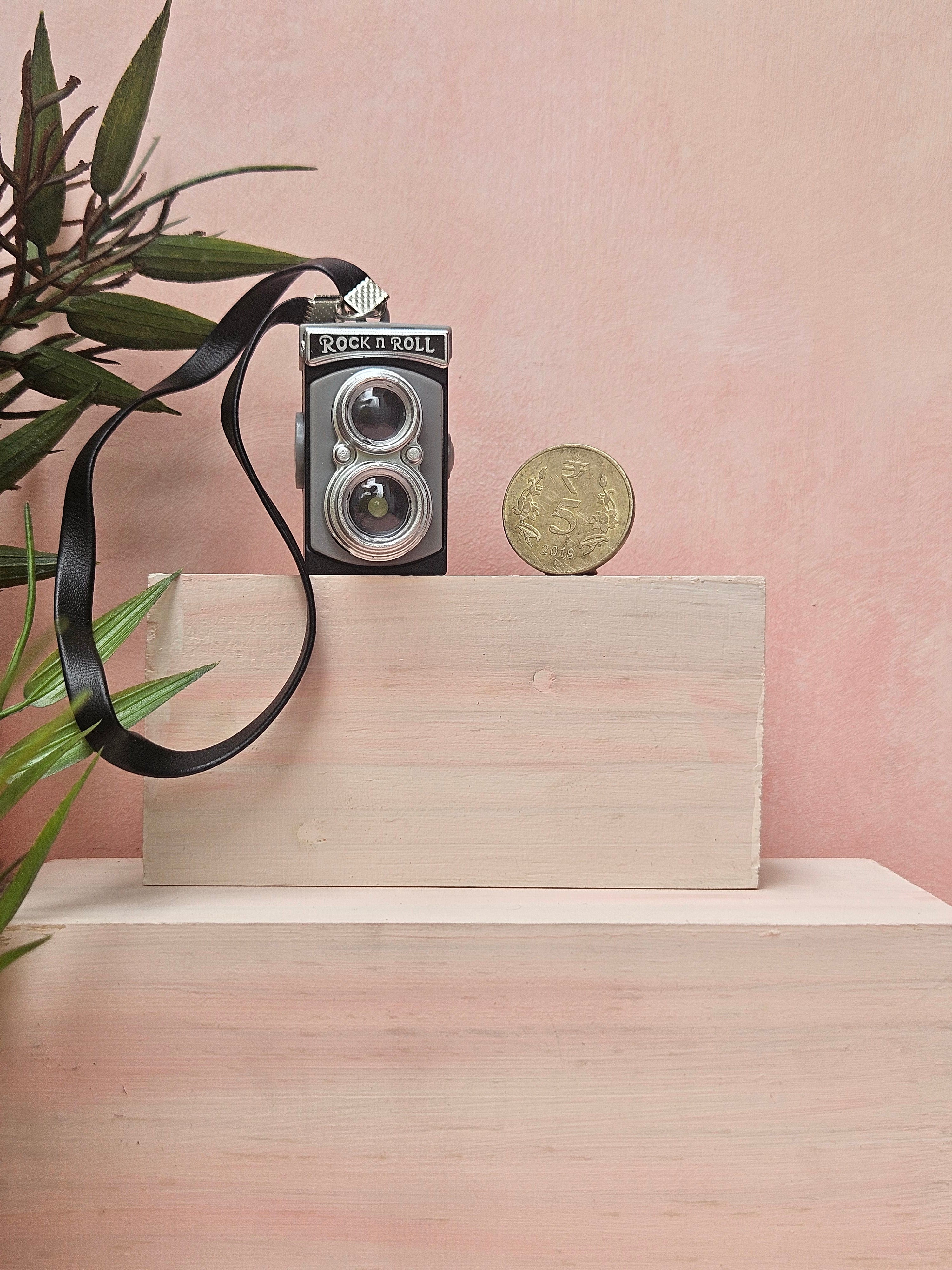 "Miniature retro camera handmade vintage-style accessory India"