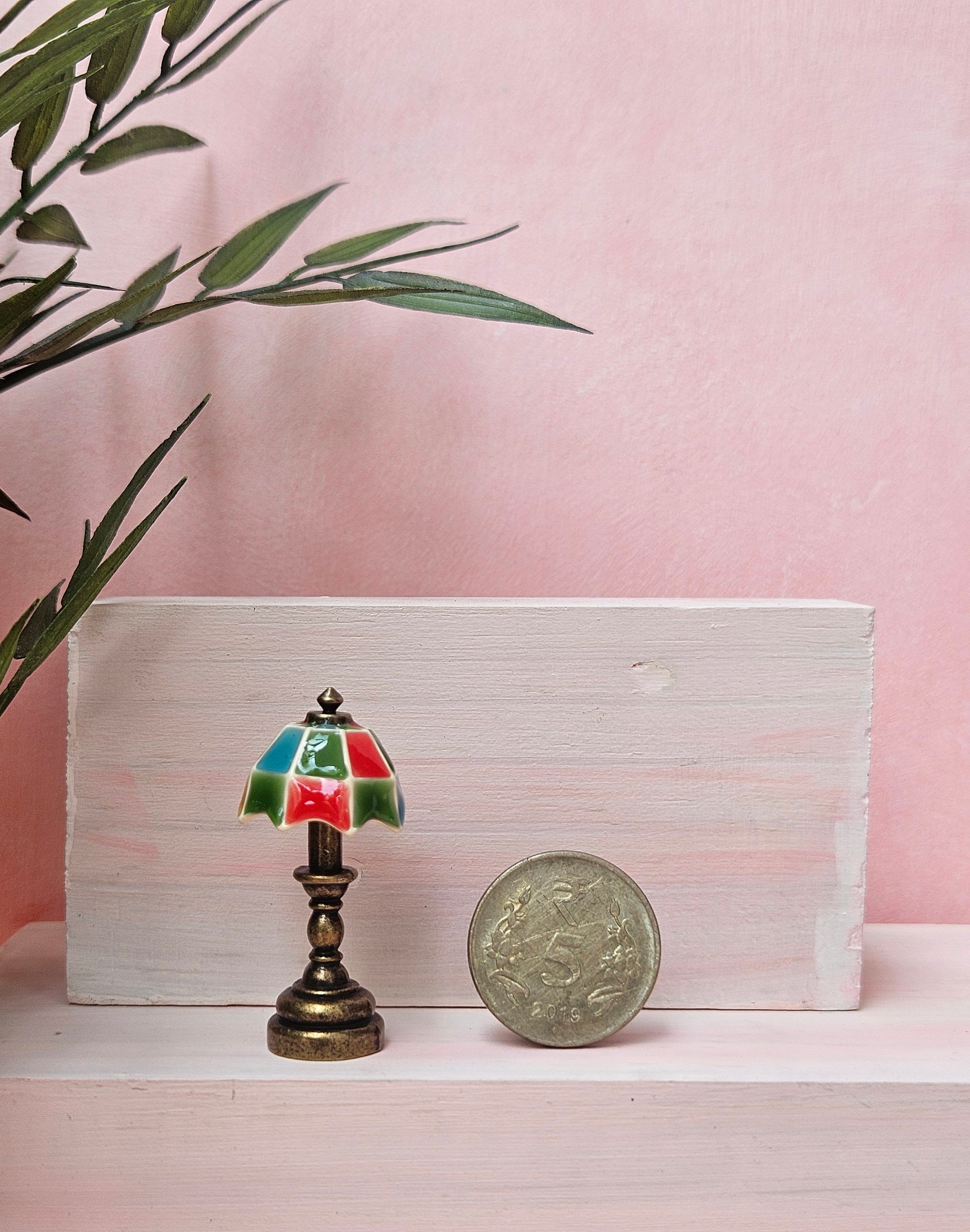 Miniature decorative lamp DIY craft and dollhouse collectible accessory in India.