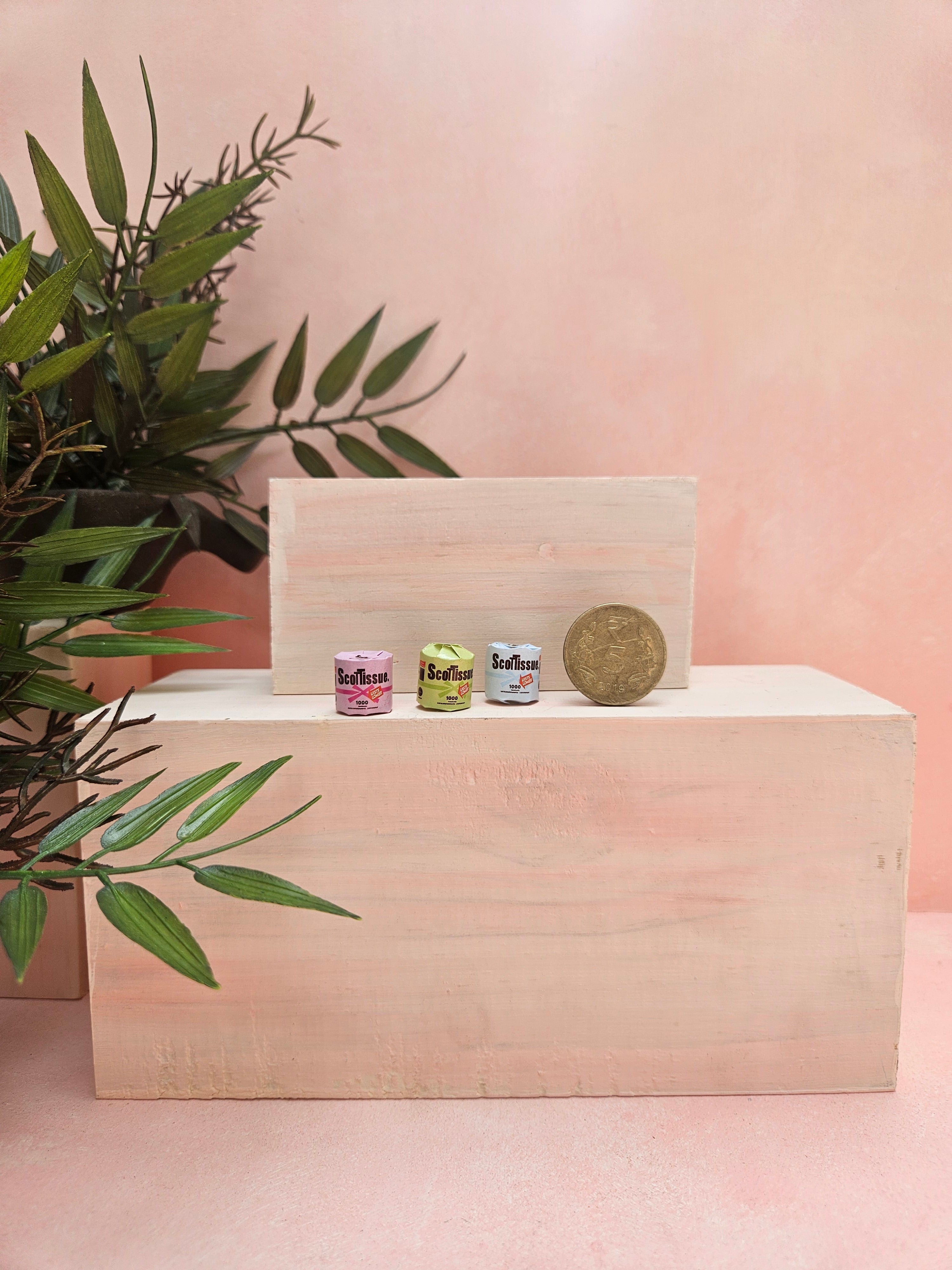Miniature Tissue Paper pack with realistic detailing for dollhouse décor and collectibles.